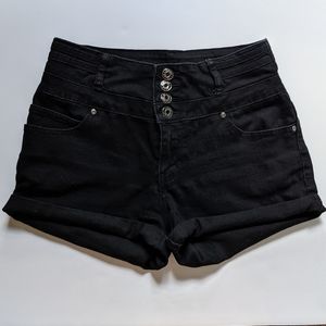 Silver Crush Black Short Shorts Size 7/8